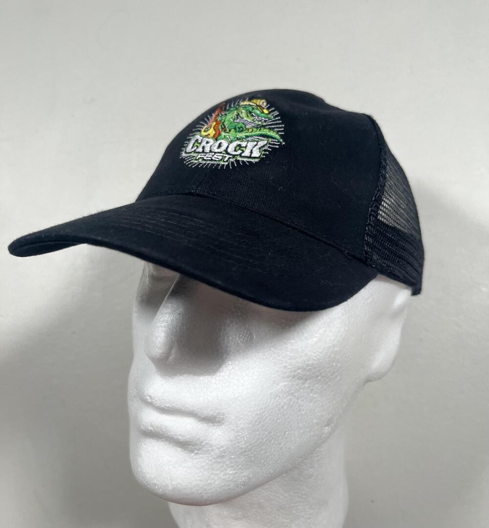 HitWear Crock Fest Hat Cap Strap Back Mens One Size Black Mesh Trucker Gator